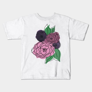 Purple and Violet Flowers Kids T-Shirt